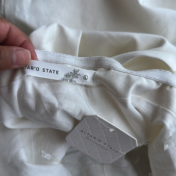 Altar'd State Ivory Strapless Dress Bow in back Women’s Size Large - Picture 9 of 11